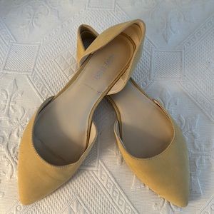 BRAND NEW NINE WEST LIGHT LEMON YELLOW D’ORSAY NUBUCK SUEDE FLATS